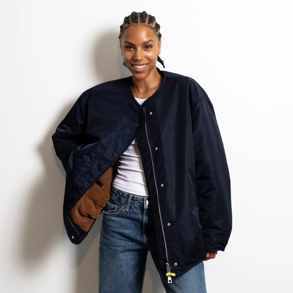 Jacke Reversible Bomber in Navy/Caramel
