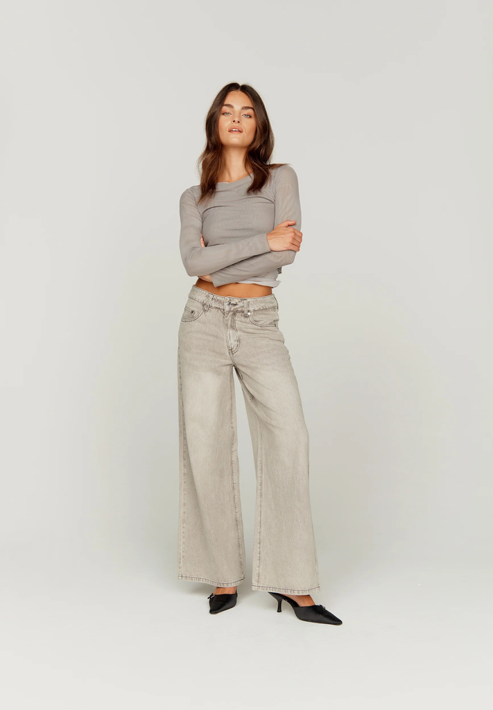 Jeans Wide Leg Grey