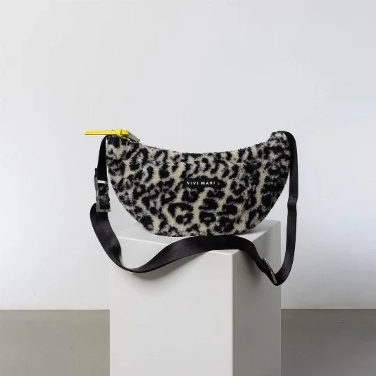 Tasche Teddy Hip Bag Medium Leo Splashes Black/Sand